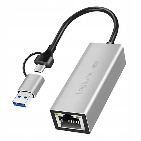 LogiLink Adapter Usb-a/-c do 2,5G Ethernet, szary – zdjęcie 2