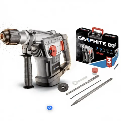 Młot udarowy SDS Max 1250W, walizka GRAPHITE – zdjęcie 2