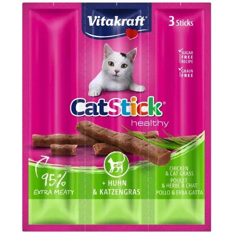 Vitakraft CAT STICK MINI AL POLLO&ERBA GATTA – immagine 3