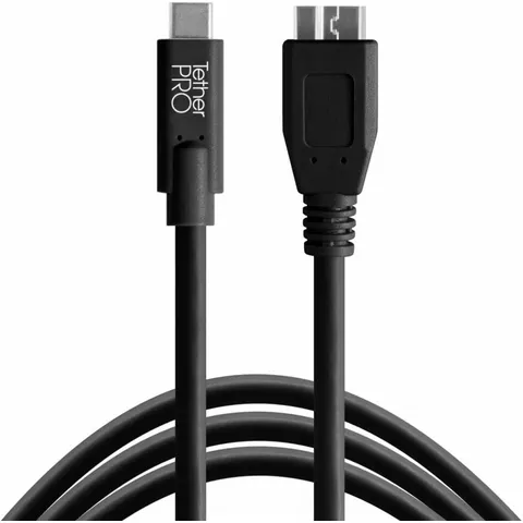 Tether Tools Tether Pro USB 3.0 Typ C an USB 3.0 Micro-B 4,6m schwarz Dealpreis – image 2