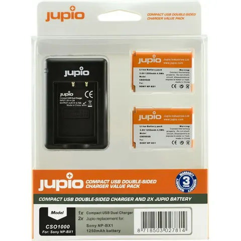 Jupio Value Pack 2x NP-BX1 + Compact USB – image 2