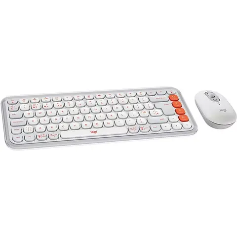 Logitech Pop Icon Combo Wireless Keyboard & Mouse Set - White, New – image 2