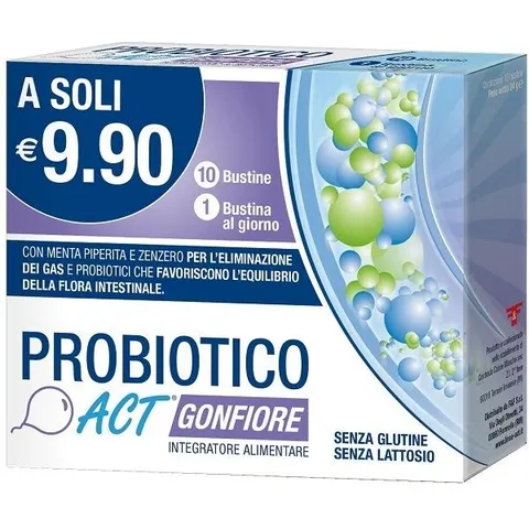 Probiotico Act Gonfiore 10 Bustine – immagine 3