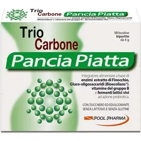 Pool Pharma Trio Carbone Pancia Piatta Integratore 10 Bustine – immagine 3
