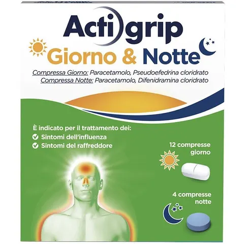 actigrip Giorno E Notte Raffreddore E Influenza 12 + 4 Compresse – immagine 2