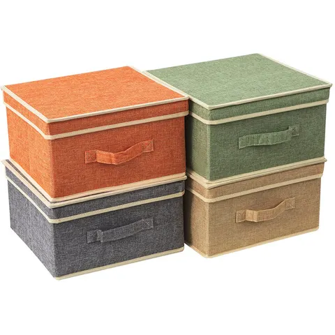 Brayden Studio Fabric Decorative Bin Orange;Beige;Grey;Green – image 2