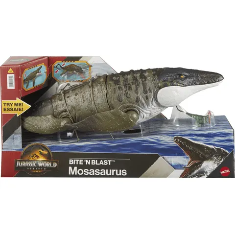 Jurassic World Bite N Blast Mosasaurus & Mini Dinosaur Toy – image 2
