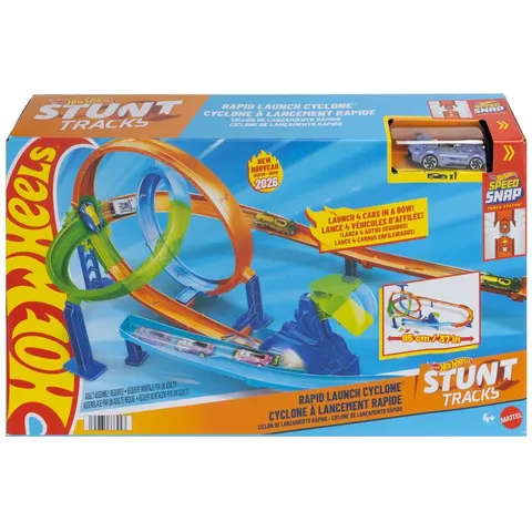 Hot Wheels Stunt Tracks Rapid Launch Cyclone Track Set – image 2