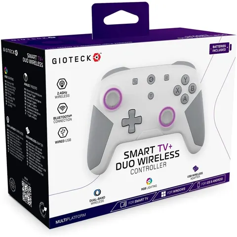 Gioteck Smart TV+ Duo Wireless Controller - White/Grey – image 2