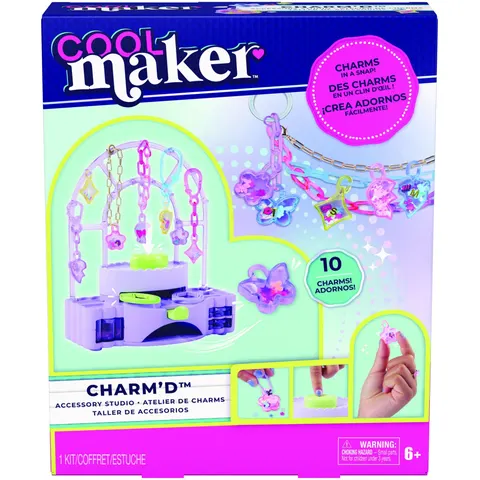 Spin Master Cool Maker Charm'd Accessory Studio Charm Making Kit for Kids, Create Up to 10 Unique Charms with Decorations and Gems – image 2