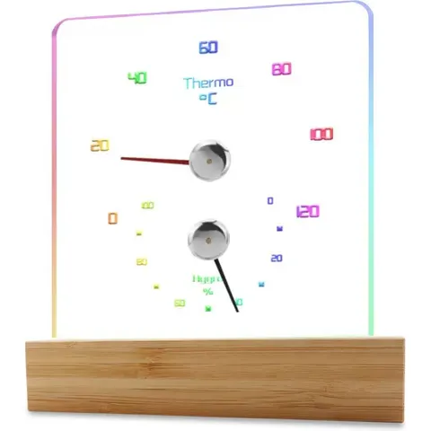 INF Saunathermometer Hygrometer mit RGB-Licht – Bild 2