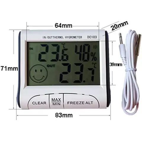 INF Digitales Thermometer-Hygrometer - Weiß – Bild 2