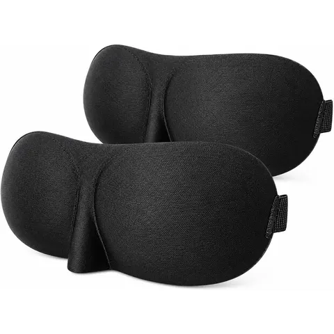 INF Schlafmaske 3D 2er-Pack Schwarz – Bild 2
