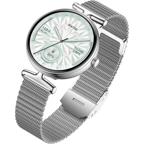 INF Silberne Multifunktionale Smartwatch mit AMOLED-Display, Bluetooth-Anruf und Gesundheitsüberwachung – Bild 2