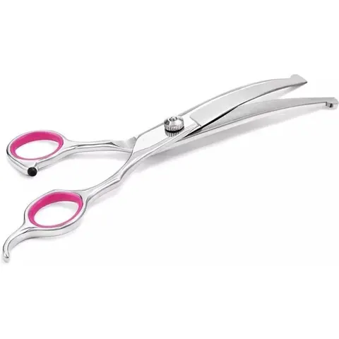 INF Hundeschere gebogen 19 cm Silber/Rosa – Bild 2