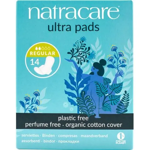 Natracare Regular Compresses with Wings 14 Units – image 2
