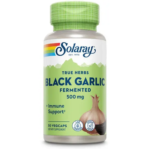 Solaray Fermented Black Garlic 50 Vegetable Capsules – image 2