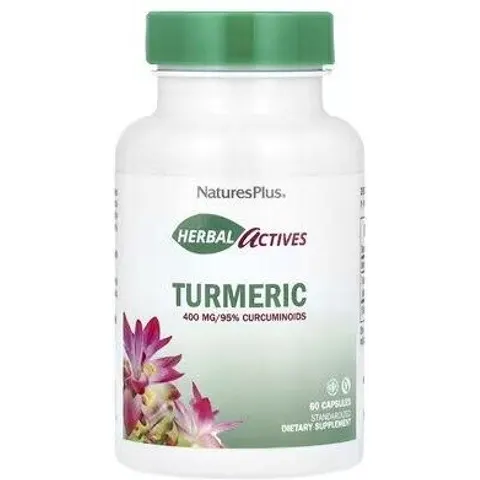 NaturesPlus Herbal Actives Turmeric 60 Capsules – image 2