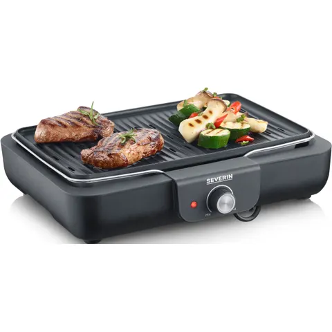 SEVERIN Tischgrill PG 8556, mit Grillplatte, schwarz – Bild 2