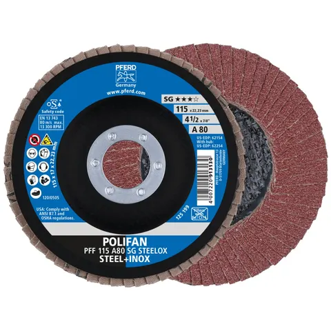 Pferd Fächerschleifscheibe A 80SG gerade 115mm K80 (67608115) – Bild 2