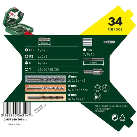 BOSCH Bohrer- und Bit-Set X-Line Classic 34-teilig – Bild 3