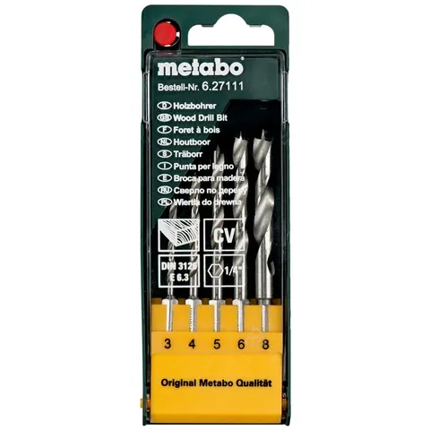 Metabo Holzbohrer-Kassette, 5-tlg. E 6,3 – Bild 2