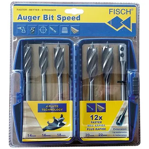 FISCH-Tools Schlangenbohrer-Satz Auger Bit Speed-Set 6-tlg. – Bild 2