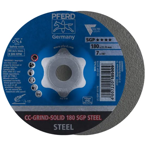 Pferd Schleifscheibe CC-Grind Solid SGP STEEL 180mm (64187180) – Bild 2
