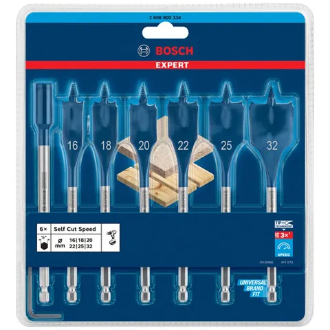 BOSCH Flachfräsbohrer-Set EXPERT Self Cut Speed 7-teilig – Bild 4