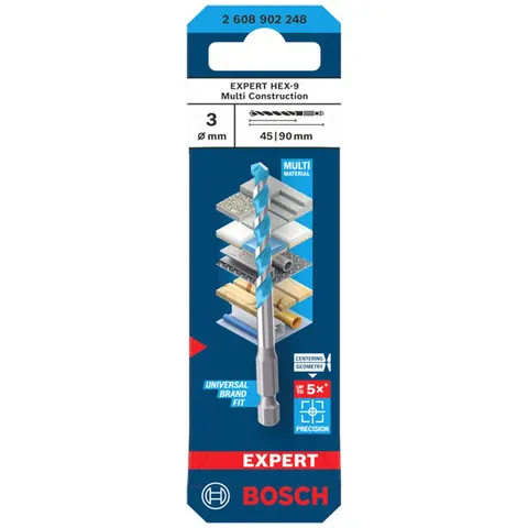 Bosch EXPERT Bohrer HEX-9 Multi Construction, 3 x 45 x 90 mm – Bild 2