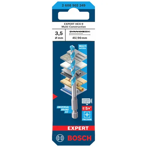 Bosch EXPERT Bohrer HEX-9 Multi Construction, 3,5 x 45 x 90 mm – Bild 2