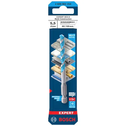 Bosch EXPERT Bohrer HEX-9 Multi Construction, 5,5 x 60 x 100 mm – Bild 2
