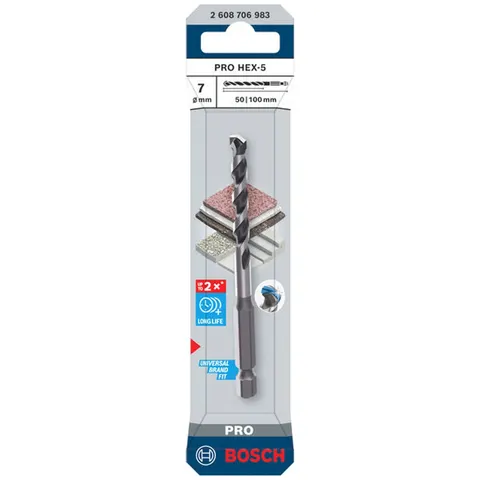 Bosch PRO Bohrer HEX-5, 7 x 50 x 100 mm – Bild 2