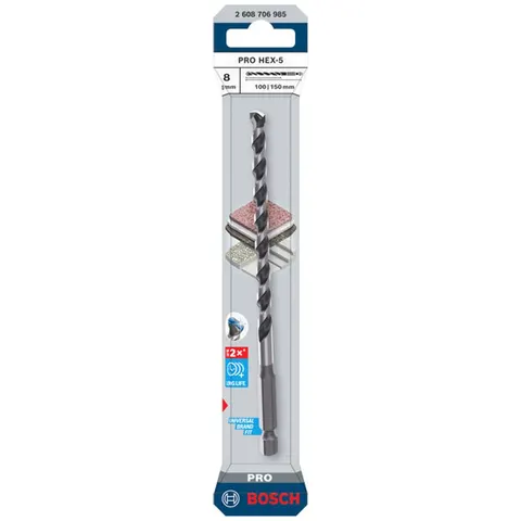 Bosch PRO Bohrer HEX-5, 8 x 100 x 150 mm – Bild 2