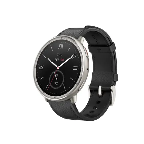 Active 2 Round Premium, HYROX-Modus, Black Leather Smartwatch – Bild 2