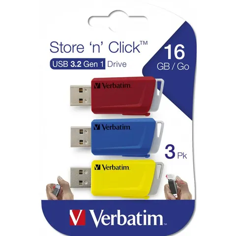 VERBATIM USB-Stick Click, 16 GB, 3er Pack – Bild 2