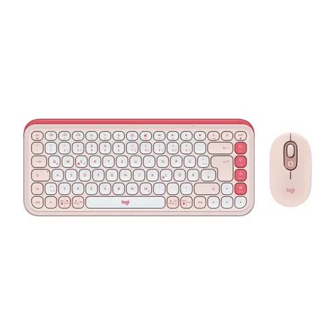 Logitech POP ICON COMBO, Rosa/Offwhite, Bluetooth, Deutsch – Bild 2