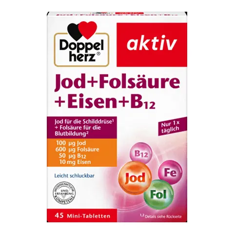 Doppelherz Jod + Folsäure + Eisen + B12 Tabletten – Bild 2