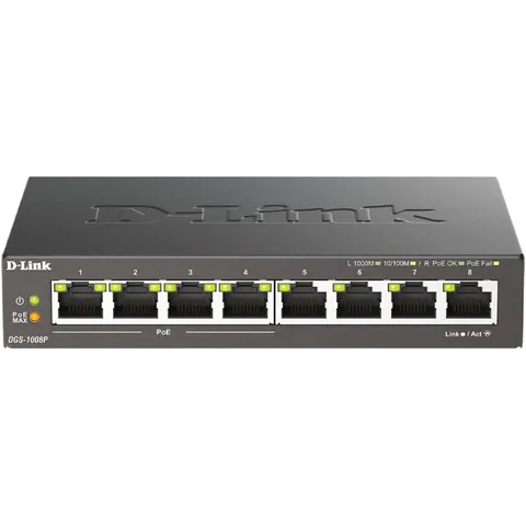 Switch D-Link DGS-1008P 8 GE PoE retail – Bild 2