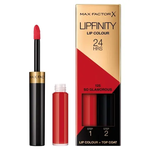 Max Factor Lipfinity 2-Step Long Lasting Lipstick 125 So Glamorous – Röd – Bild 2