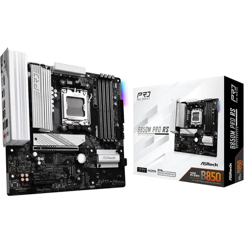 ASRock B850M Pro RS Mainboard – Schwarz – Bild 2