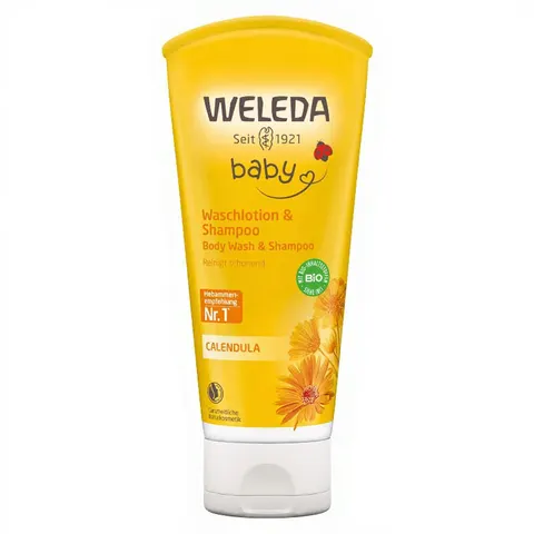 Weleda Baby Waschlotion & Shampoo Calendula – Bild 3