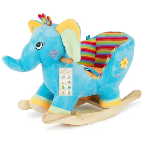 Bieco Plüsch Schaukeltier Elefant – blau – Bild 2
