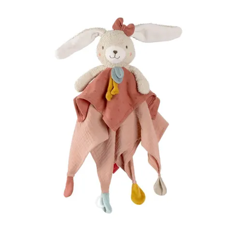 Fehn Schmusetuch Hase – rosa – Bild 2