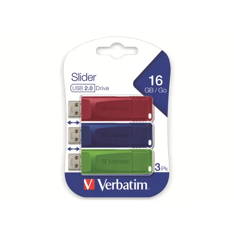 VERBATIM USB-Stick Slider, 16 GB, 3er Pack – Bild 2