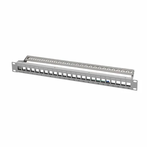 LogiLink 19, Keystone Patch Panel, 24 Port, lichtgrau – Bild 2