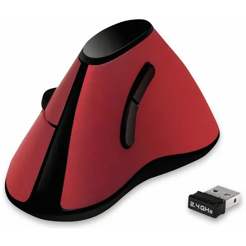 LOGILINK Ergonomic-Maus ID0159, Funk, vertical, rot – Bild 2