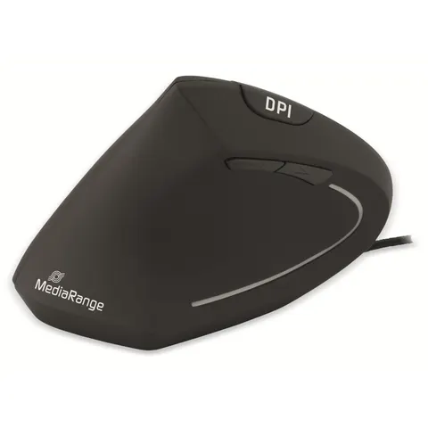 MediaRange Maus ergonomisch Vertical links USB schwarz – Bild 2