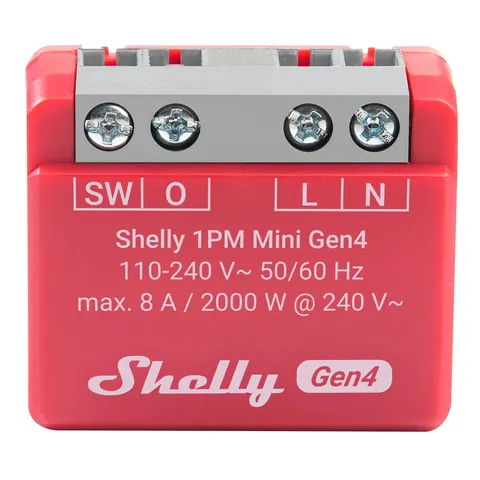 Shelly 1PM Mini Gen4 – Rot – Bild 2