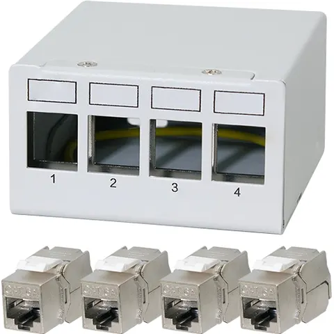 LOGILINK Patchpanel NK4090 4Port inkl. 4 CAT6A Modulen – Bild 2